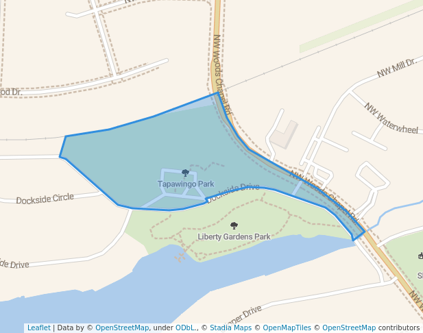 walking in Tapawingo Park map in Lake Tapawingo