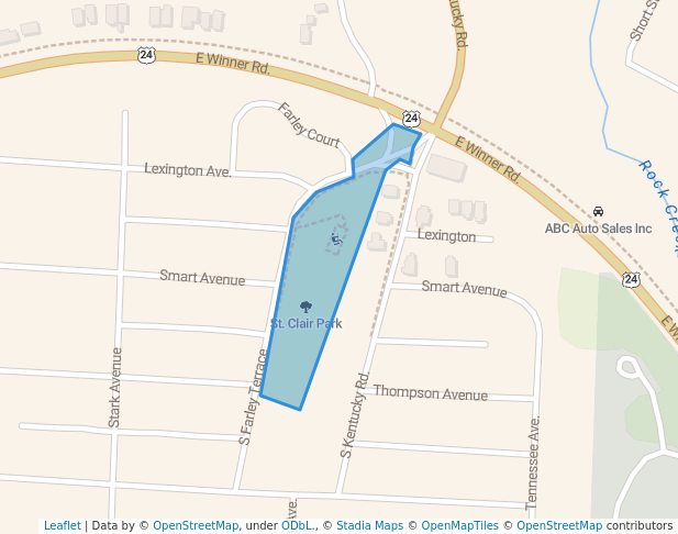 walking in St. Clair Park map in Independence