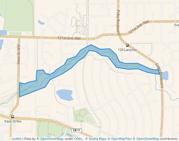 walking in Sand Creek Park map in Minneapolis