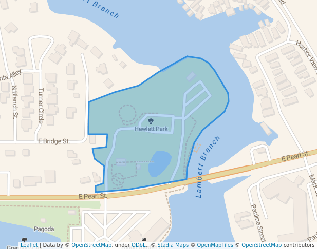 walking in Hewlett Park map in Granbury