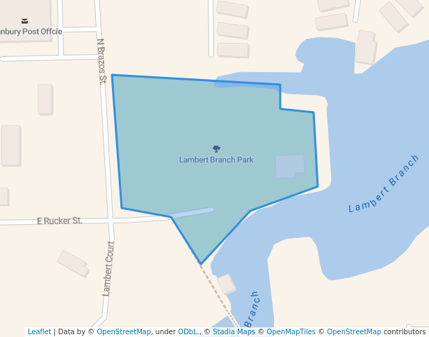 walking in Lambert Branch Park map in Granbury