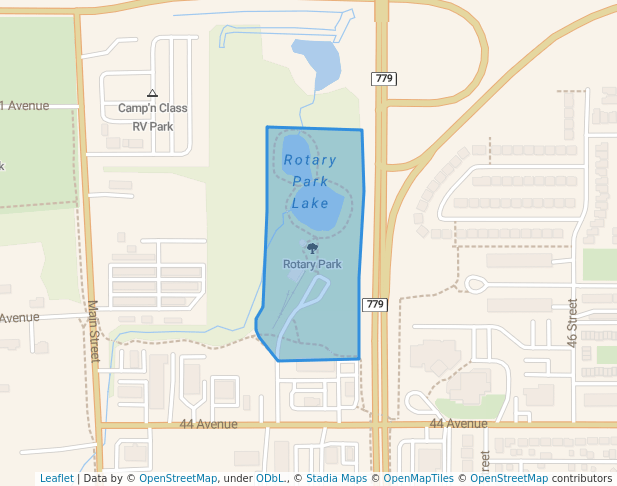 walking in Rotary Park map in Stony Plain