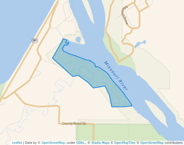 walking in Randall Creek Recreation Area map in Pickstown