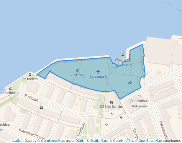 walking in Buizenpark map in Rotterdam