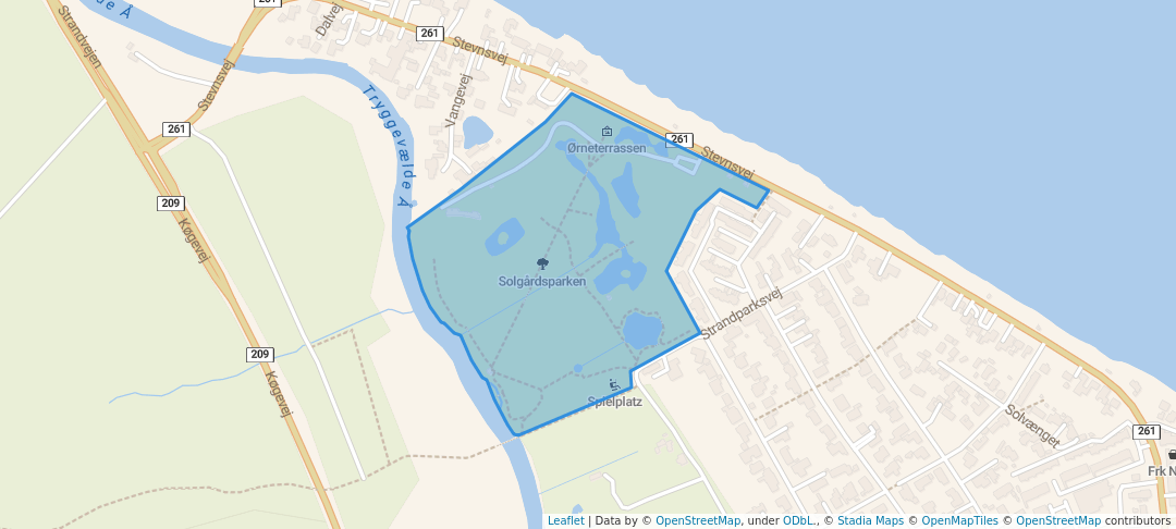 walking in Solgårdsparken map in Køge