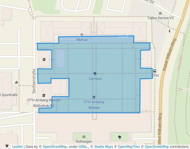 walking in Campus map in Amberg
