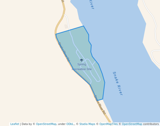 walking in Spring Recreation Site map in Huntington