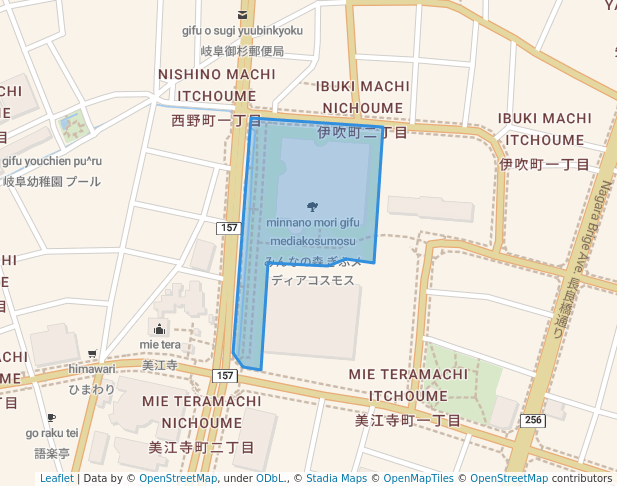 walking in みんなの森 ぎふメディアコスモス map in Gifu