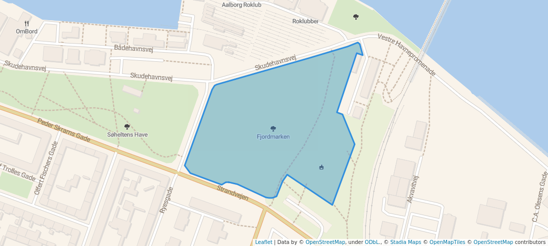 walking in Fjordmarken map in Aalborg