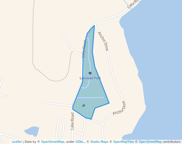 walking in Lakeside Park map in Lake Tapawingo