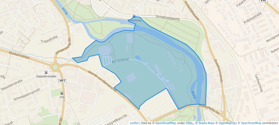 walking in Landesgartenschau-Gelände map in Amberg