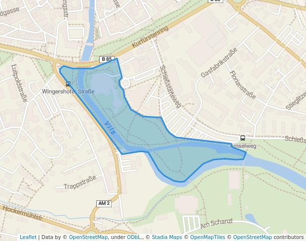 walking in Landesgartenschau-Gelände map in Amberg