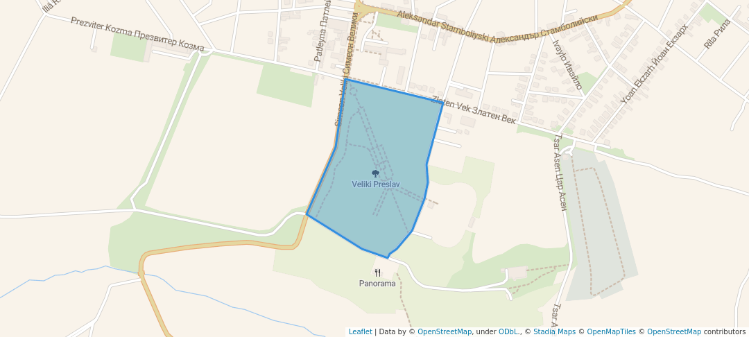 walking in Veliki Preslav map in Veliki Preslav