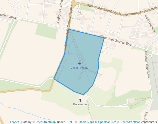 walking in Veliki Preslav map in Veliki Preslav