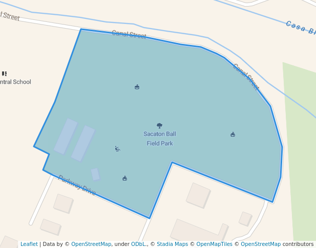 walking in Sacaton Ball Field Park map in Sacaton