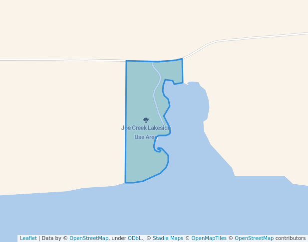walking in Joe Creek Lakeside Use Area map in Harrold