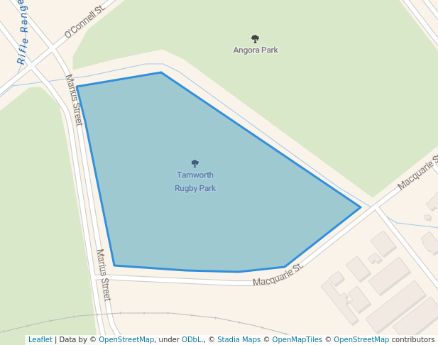 walking in Tamworth Rugby Park map in Tamworth