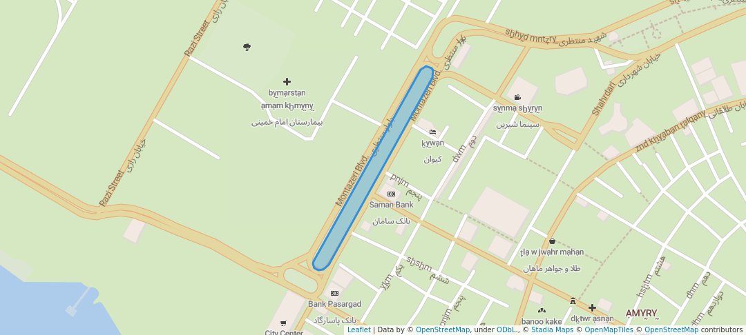 walking in پارک شاپور map in Abadan