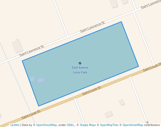 walking in East Avenue Lions Park map in Gonzales