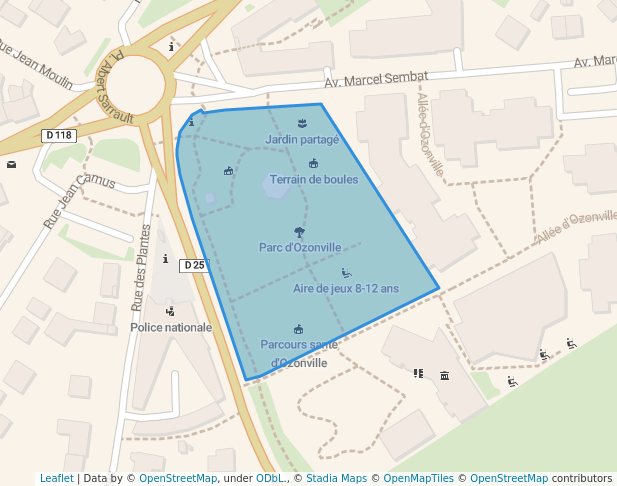 walking in Parc d'Ozonville map in Athis-Mons