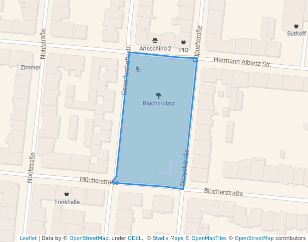 walking in Blücherplatz map in Oberhausen