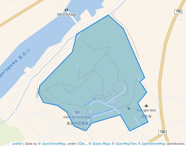 walking in 小倉公園 map in Mino