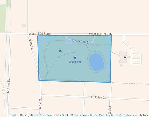 walking in Cast Park map in Kentland