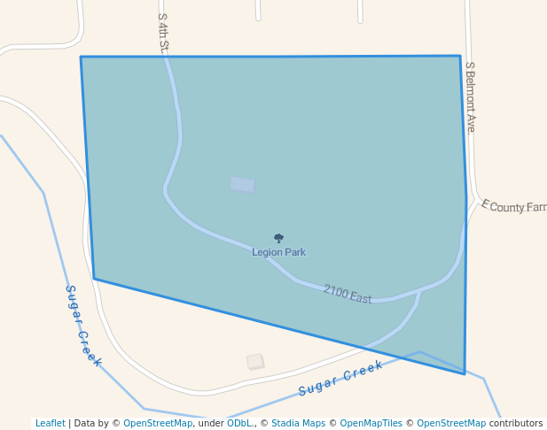 walking in Legion Park map in Watseka