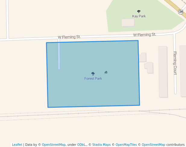 walking in Forest Park map in Watseka