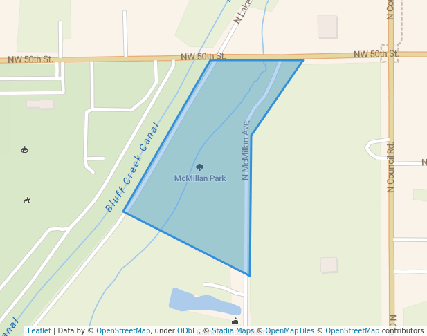 walking in McMillan Park map in Bethany