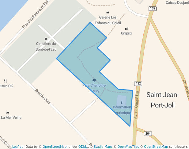 walking in Parc Chanoine-Fleury map in Saint-Jean-Port-Joli