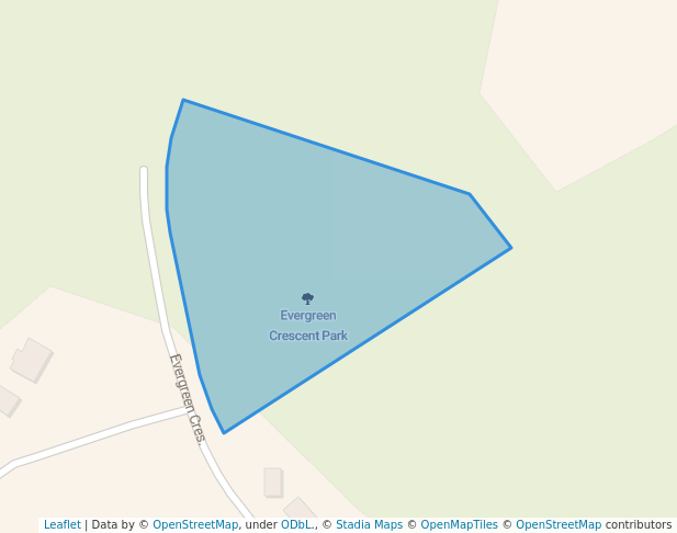 walking in Evergreen Crescent Park map in West Porters Lake