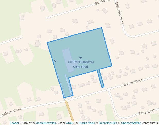 walking in Bell Park Academic Centre Park map in Lake Echo