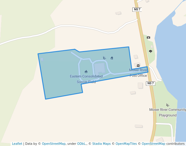 walking in Eastern Consolidated Elementary School Park map in Moser River
