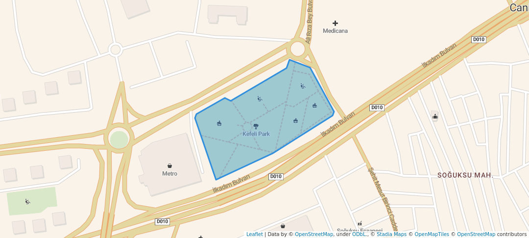 walking in Kefeli Park map in Samsun