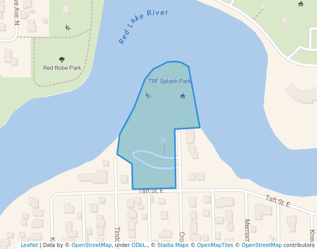 walking in Lafave Park map in Thief River Falls