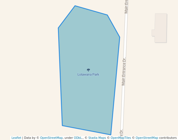 walking in Lotawana Park map in Lake Lotawana