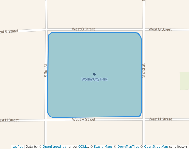 walking in Worley City Park map in Worley