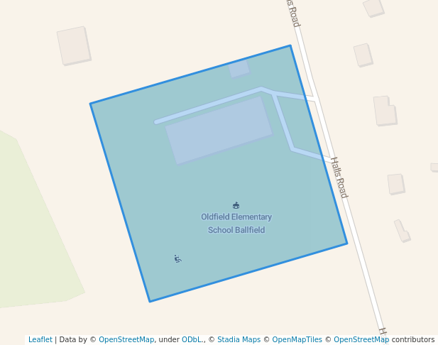 walking in Oldfield Consolidated Elementary School Park map in Enfield