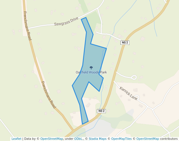 walking in Oakfield Woods Park map in Enfield