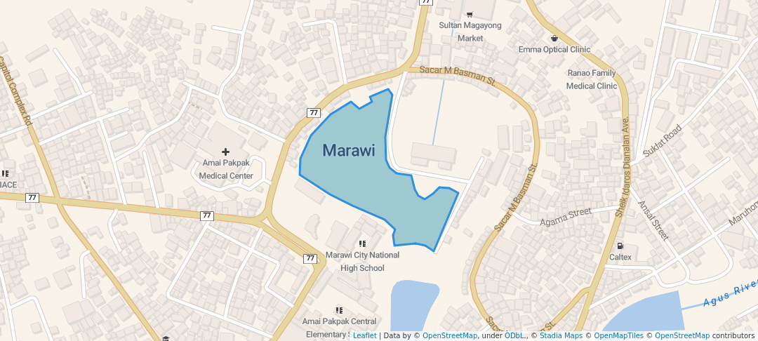 walking in Marawi Central Park map in Marawi City