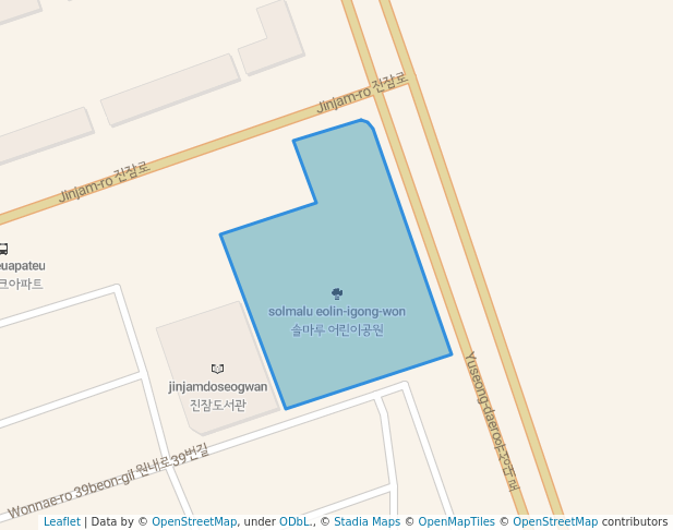 walking in 솔마루 어린이공원 map in Daejeon