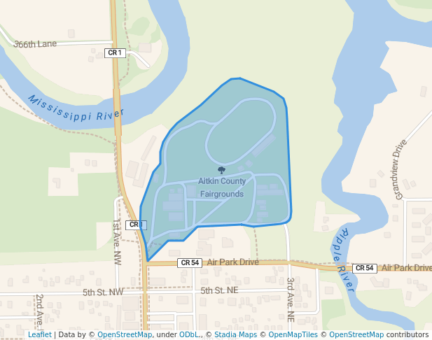 walking in Aitkin County Fairgrounds map in Aitkin