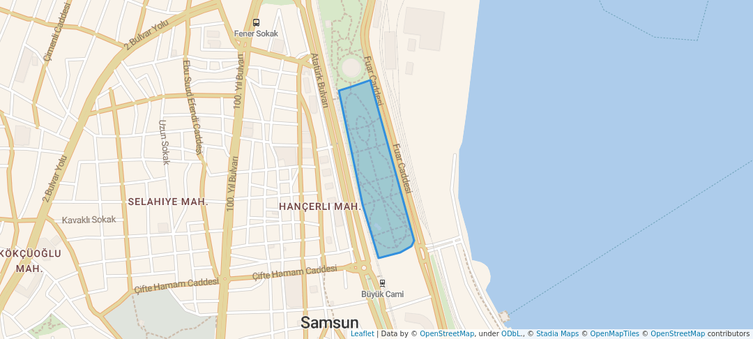 walking in Kültür Parkı map in Samsun