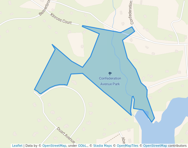 walking in Confederation Avenue Park map in Fall River