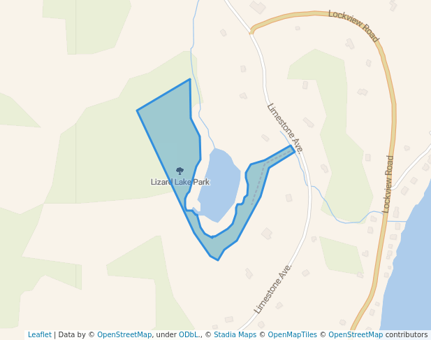 walking in Lizard Lake Park map in Fall River