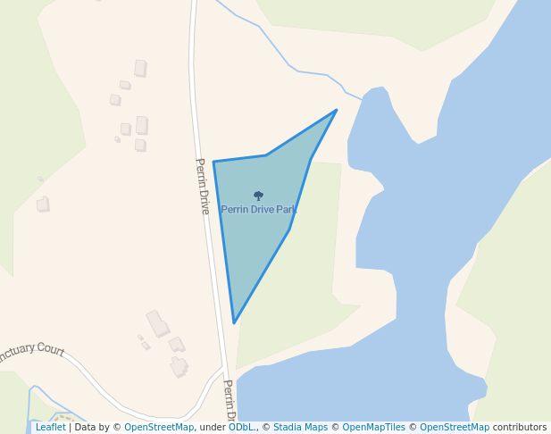 walking in Perrin Drive Park map in Fall River