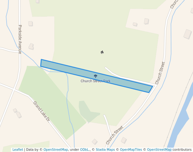 walking in Church Street Park map in Wellington