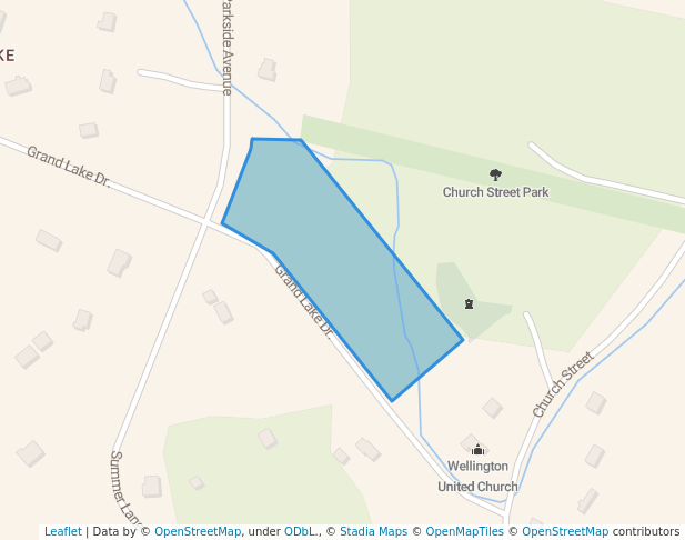 walking in Grand Lake Drive Park map in Wellington