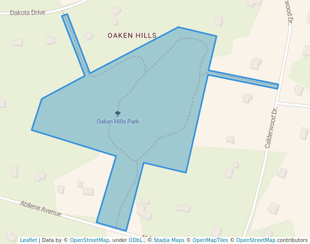 walking in Oaken Hills Park map in Wellington